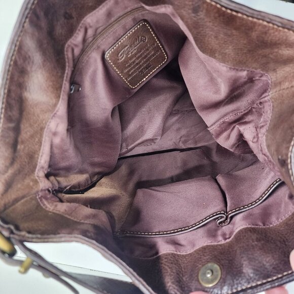 Fossil Maya Brown Quilted Shoulder Bag Purse - Picture 7 of 8